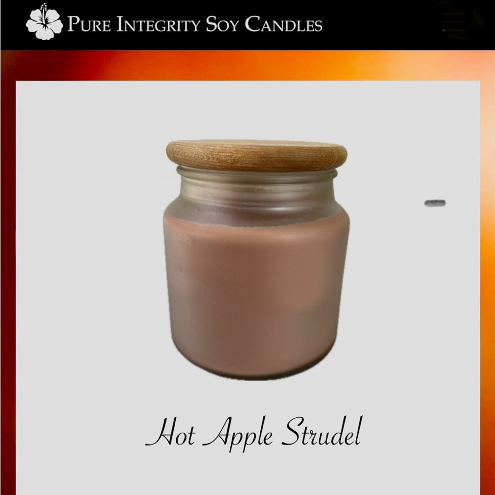 Pure Integrity Soy Candle - Hot Apple Strudel-16 oz- 100% natural soy wax
